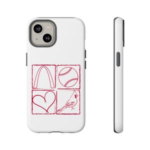 Funda para iPhone blanca de los St. Louis Cardinals, STL, Go Cards, protectora, regalo para fanáticos del béisbol, accesorio del equipo de la MLB, funda para teléfono para fanáticos de los deportes
