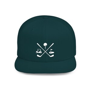 Czapka golfowa Flat Bill Snapback - Piłka golfowa, kije, wózek, koszulka - prezent dla taty, mamy, niego i jej, czapka sportowa, czapka baseballowa unisex, czapka golfowa dla taty,