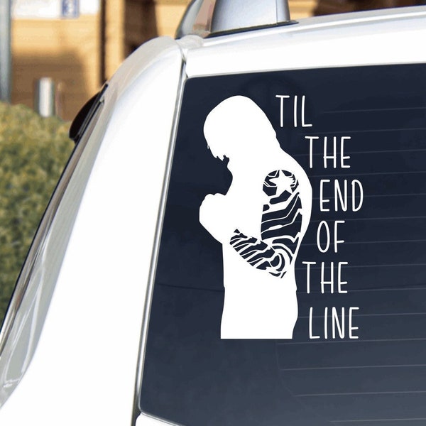 Winter Soldier inspired decal. Bucky Barnes quote sticker. You are my mission. Til the end of the line. Marvel series laptop car decal