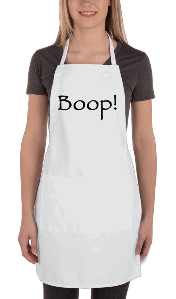 Schitt's Creek Apron: Alexis Rose 'Boop!' White Polyester Apron