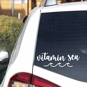 Vitamin Sea car decal. Beach sticker. Coastal living decal.