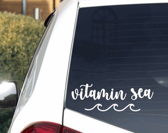 Vitamin Sea car decal. Beach sticker. Coastal living decal.