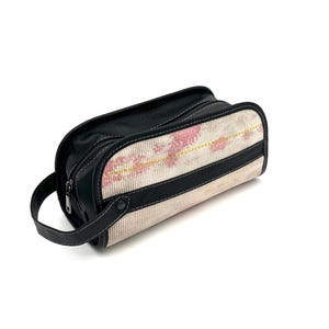 Gebeitst wit canvas brandweerslang toilettafel/Dopp Kit LIMITED- Fire Academy graduatiecadeau, brandweerman cadeau, First Responder cadeau,