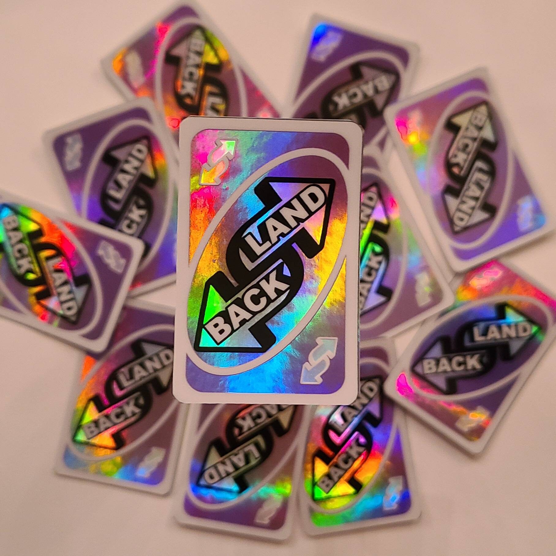 Landback Uno Reverse Card Holographic Sticker 100% - Etsy