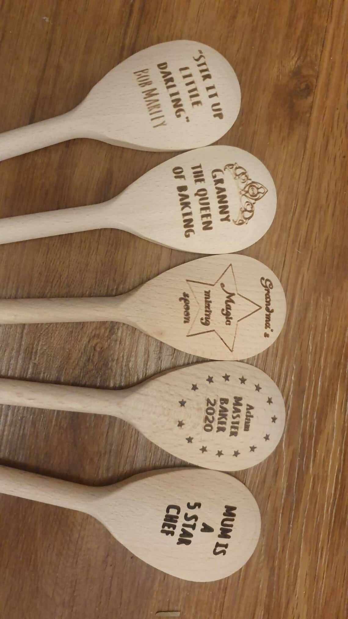 Personalised Wooden Spoon Any Text Baking Gift Etsy UK