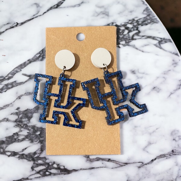 UK University of Kentucky Wildcats dangle earrings