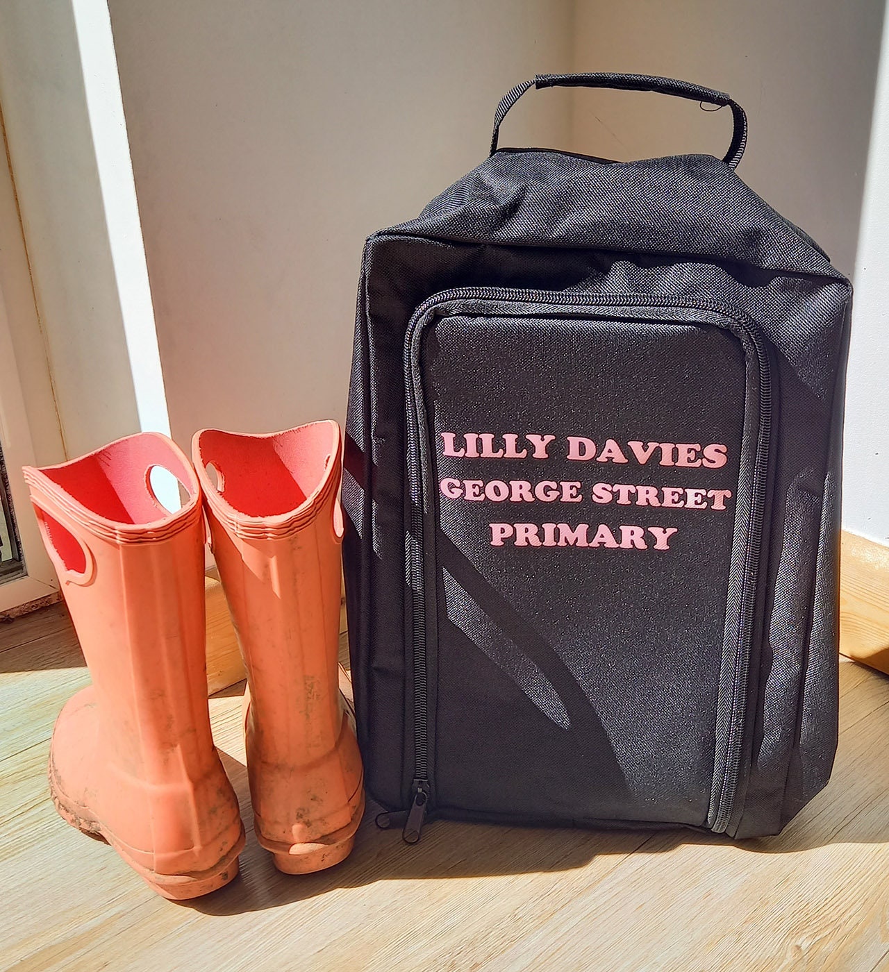 Childrens Welly Boot Bag With Handle Personalised Etsy