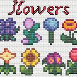 Stardew Flowers Cross Stitch Pattern