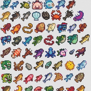 Stardew Valley Fish Cross Stitch Pattern