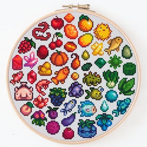 Stardew Valley Rainbow Cross Stitch Pattern