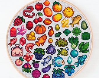 Stardew Valley Rainbow Cross Stitch Pattern