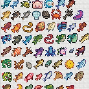 Stardew Valley Fish Cross Stitch Pattern