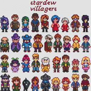 Stardew Valley Villagers Cross Stitch Pattern