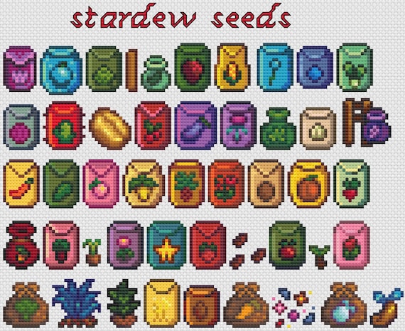 Stardew Valley Seeds Cross Stitch Pattern - Etsy Israel