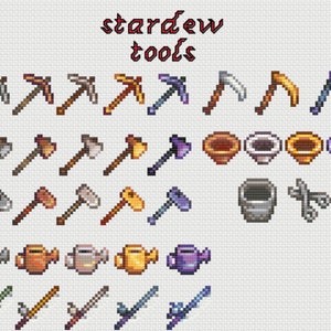 Stardew Valley Tools Cross Stitch Pattern