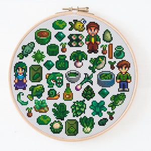 Stardew Valley Green Cross Stitch Pattern