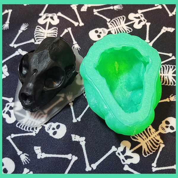 3D Cat Skull Silicone Mould 5cm Long By 2cm Tall