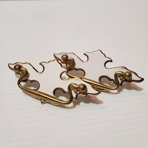 Simple Gold and white Handles - Drawer Handles pulls, Gold , Cabinet Pulls, Solid Metal, Modern Cabinet Pull Handles set of 2