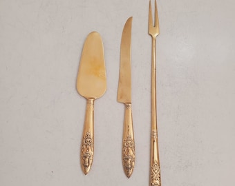 Juego de herramientas de barman de bronce, hecho en Siam, estilo tailandés vintage ornamentado