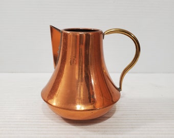 Vintage Copper Jug, Vintage Copper Pitcher, Copper Decorative Vessel, Vintage Copper Vase
