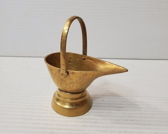 Vintage Chinese Brass Small Coal Scuttle/ Bucket Chinese Export