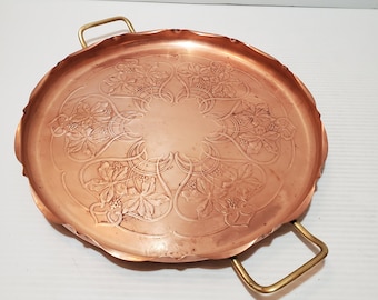 Handmade Copper Tray, vintage tray, copper decor, copperware, tray Handmade 100% Copper Tray Copper, Decorative Hand Hammared Tray