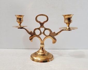 Vintage candelabra candle holders/ 2 arm candelabras/ candelabra perfect for wedding Vintage Brass Candle Holder - Table Display