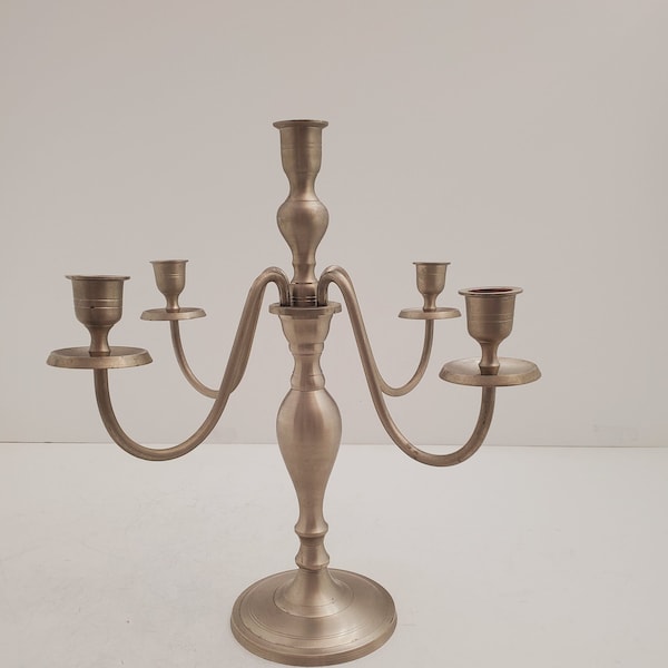 Vintage candelabra candle holders/ 5 arm candelabras/ candelabra perfect for wedding Vintage Brass Candle Holder - Table Display