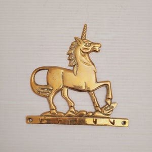 Brass Unicorn Key Holder/Brass Wall Mounted Key Holder/Brass Unicorn Figurine/Brass Key Hanger/Vintage Unicorn/Unicorn Home Decor/Unicorn