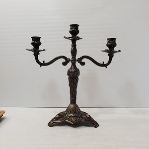Vintage candelabra candle holders/ 3 arm candelabras/ candelabra perfect for wedding Vintage Brass Candle Holder - Table Display