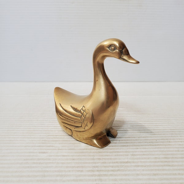 Vintage Brass Duck, Mid Century Home Decor, Woodland Creature, Brass Figurine, Lake House Decor, Ducky, Lake House, Decor