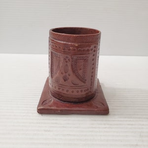 Vintage desk pen organizer desk leather desk organizer Vintage pen Retro holder Vintage desk accessories