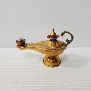 Lampada a olio vintage in ottone Genie Aladdin Fermacarte ...