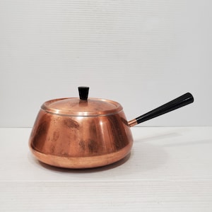 Handmade Copper Frying Pans Handmade Copper Pot. Brass Handled Copper Pot Special Gift zdjęcie 1