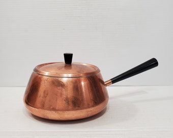 Handmade Copper Frying Pans - Handmade Copper Pot. Brass Handled Copper Pot- Special Gift