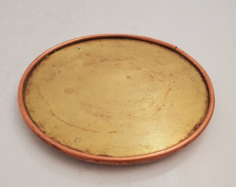 Vintage solid brass  Stand Vintage/brass Vase Stand, gold - Vintage Brass Tray, Round Brass Tray Brass Tray