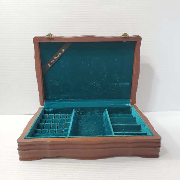 boîte à bijoux en bois vintage fabriquée par JASCO (J. Anderson Smith Company, Newcastle Ontario Canada) boîte à bijoux en bois vintage