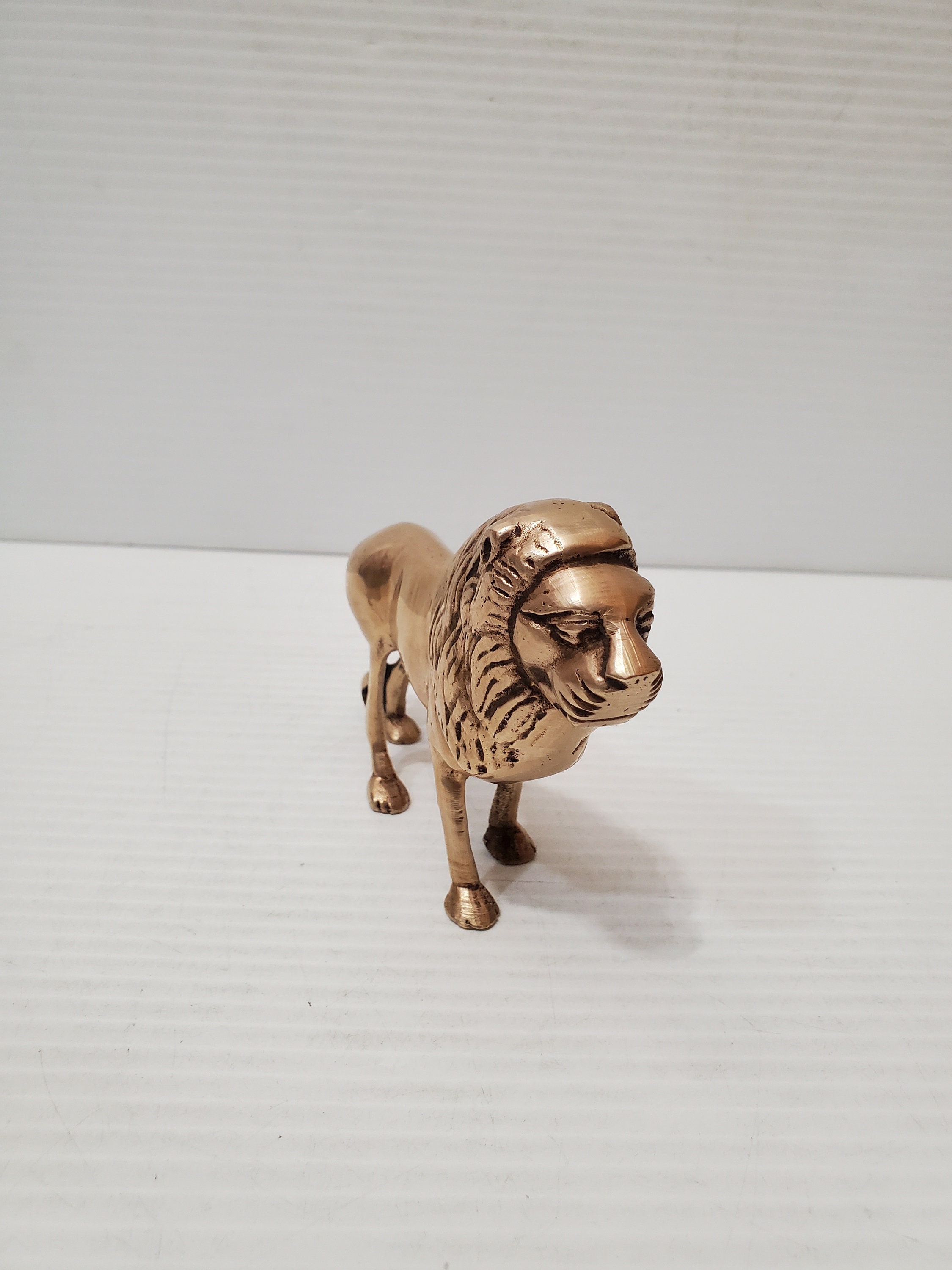 Vintage Brass Lion Brass Lion Mini Brass Lion Figurine Etsy