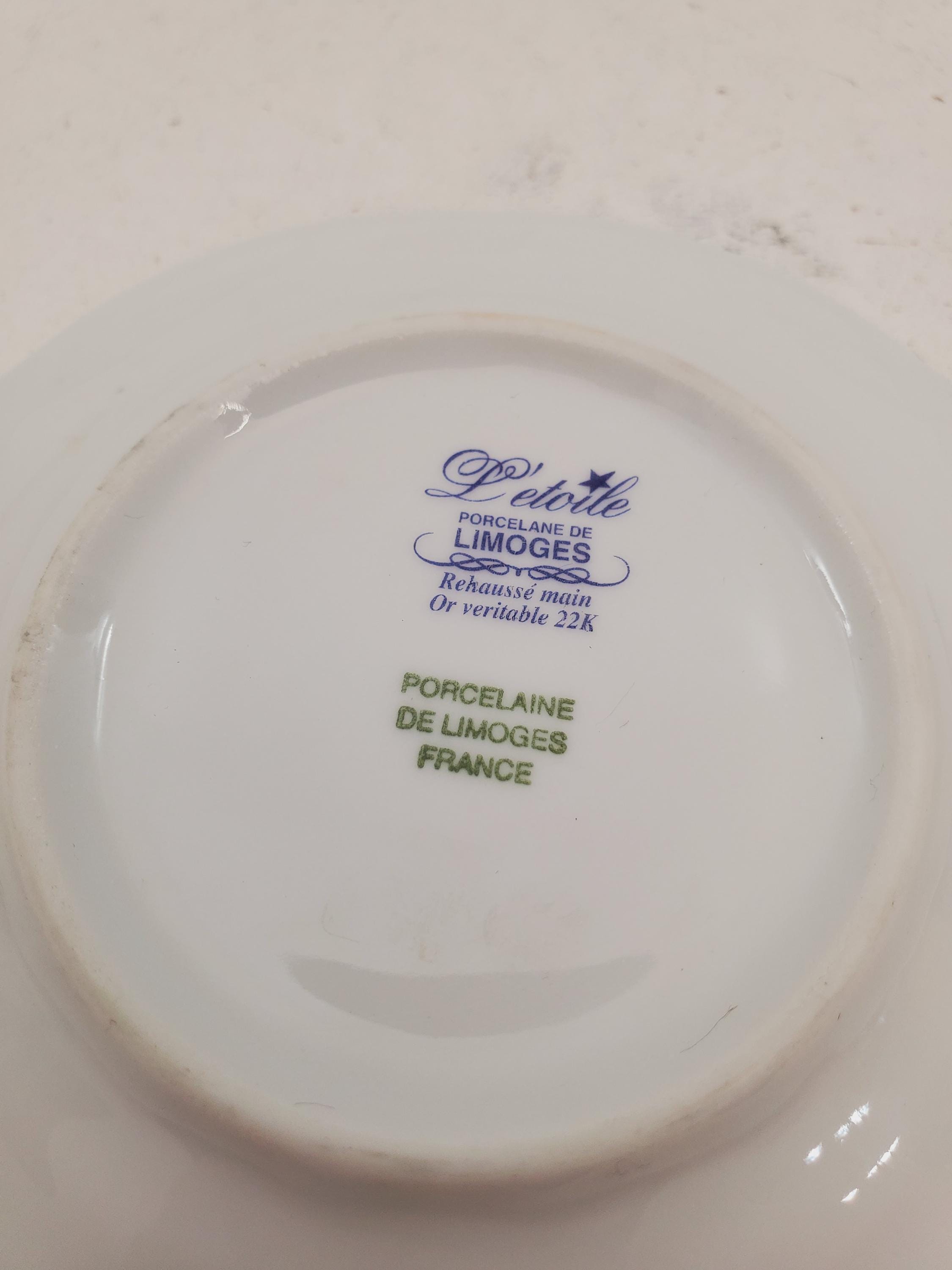Vintage Limoges Veritable Porcelaine D'art Cobalt Blue 22k Gold