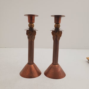 Vintage Brass Candlesticks , Solid Brass Candle Holders, Sold together , Brass Wedding Decor, Antique Brass set of tow image 4