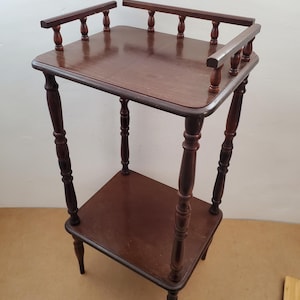 Vintage French Telephone Table Display Plinth Stand Table Wooden Side Stand Shelf Hallway Tabouret c1980's