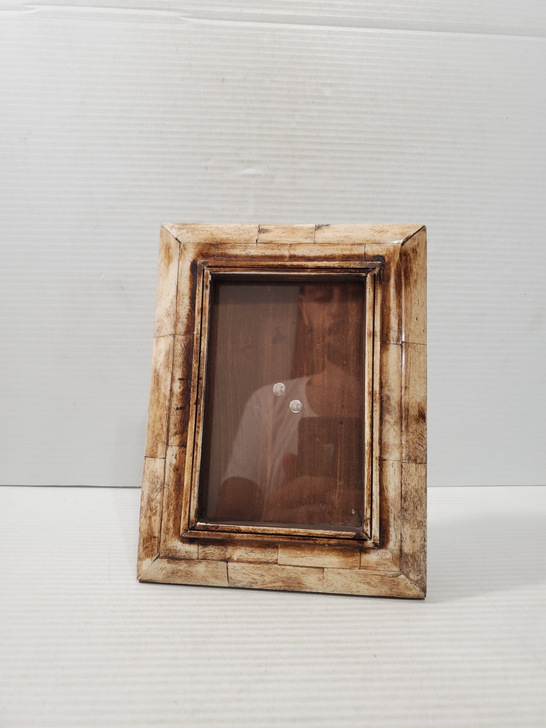Vintage Wood and Bone Frame/ Frame Photo / Frame / Wood Inlay Etsy
