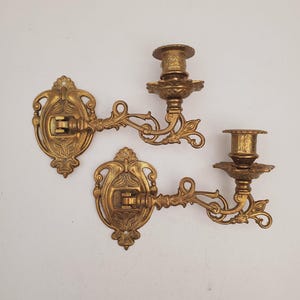 vintage Brass Wall Sconce Candle holder brass wall sconces candle sconces decorative candle sconce ornate wall decor set of tow