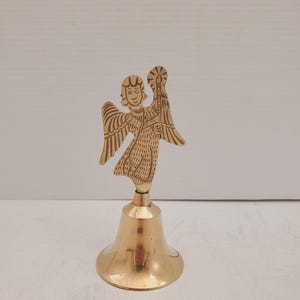 Vintage Brass Hand Bell - Handheld Solid Brass Bell with Charming Tone - Home Shrine Altar Tools - Meditation - Decor