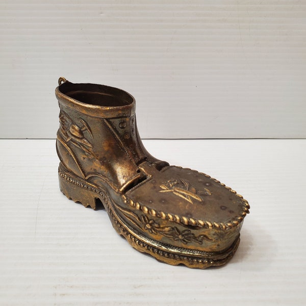 Vintage brass boot Brass boot trinket dish Italian Brass boot model - ASHTRAY BOOT BRASS