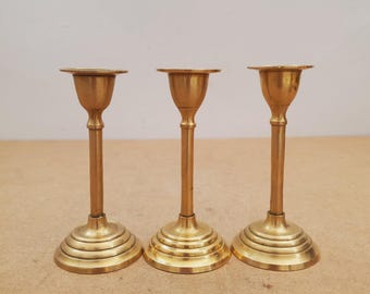 ヴィンテージ真鍮キャンドルホルダー - 真鍮キャンドルスティック