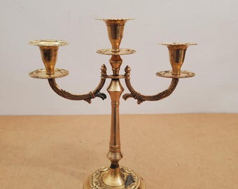 Vintage candelabra candle holders/ 3 arm candelabras/ candelabra perfect for wedding Vintage Brass Candle Holder - Table Display