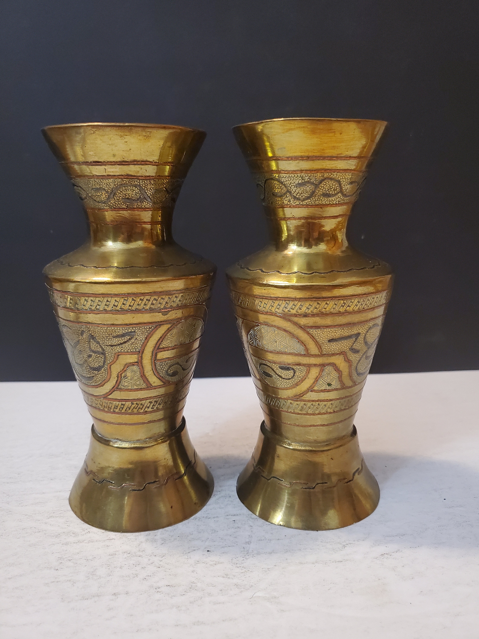 Brass Vase Vintage Vases arabic antique Vintage Brass Etsy