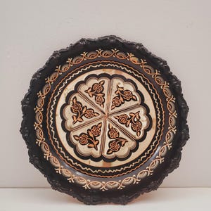 Vintage 1970’s Copper Enamel Wall Plate - Copper Plate To Hang On The Wall | Handmade Plate | Etched Copper Plate