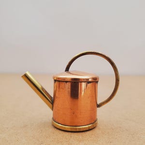 Small Indoor planter miniature copper watering can plant decor Gift for friends and family - Watering Can Dollhouse Garden Accessories.
